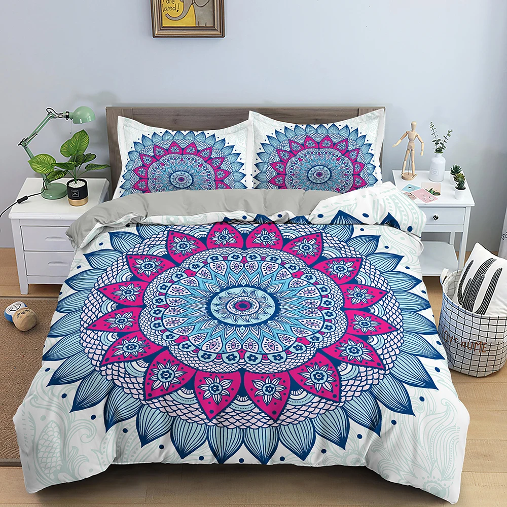 Комплект с пододеяльником и наволочкой 3D принтом | Дом сад