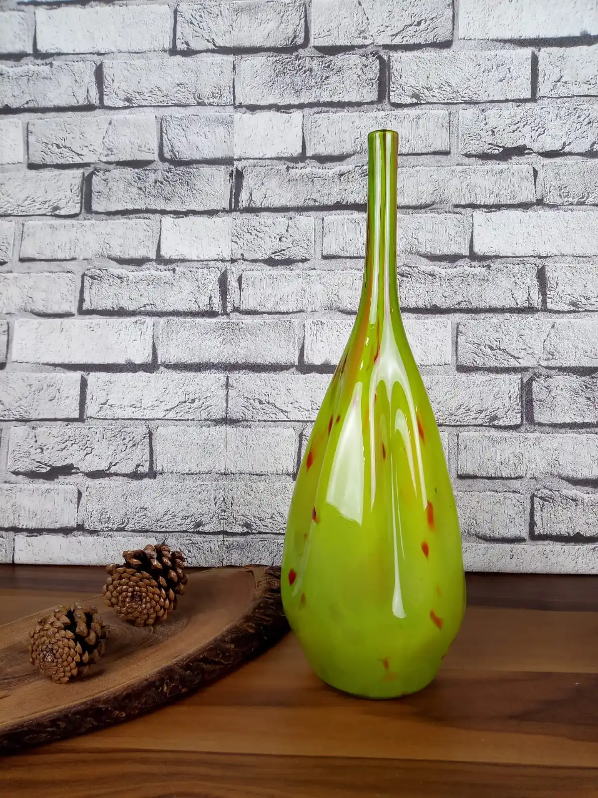 

Blown Murano Glass Handmade Green Vase