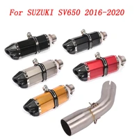 slip on motorcycle exhaust middle link pipe and 51mm muffler stainless steel exhaust system for suzuki sv650 2016 2020