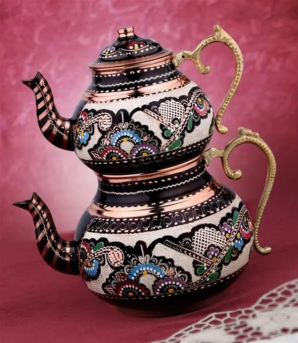 

Nostalgic Copper Teapot Gift Custom Hand Embroidered Teapots Tea Pot Copper Handmade Tea Set Traditional Turkish
