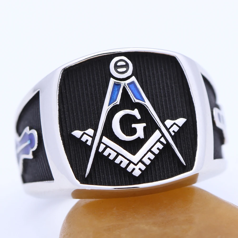 Кольцо Мейсона из серебра 925 пробы с символом древнего мастера|Кольца| |