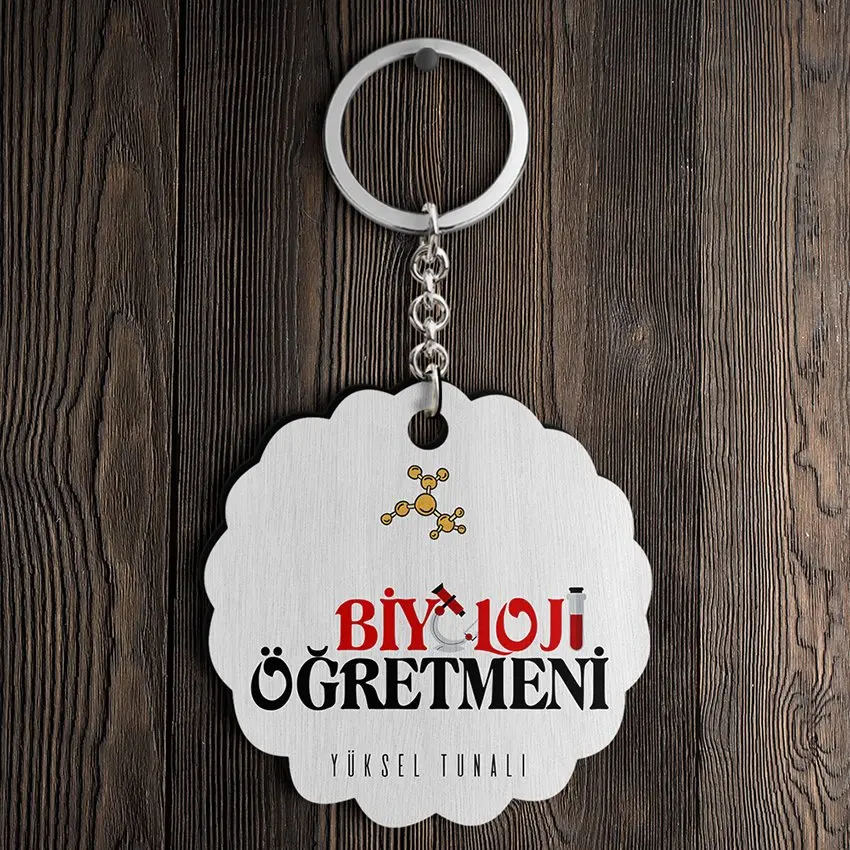

Персонализированные Пособия по биологии Öğretmeni дизайн Keychain-1