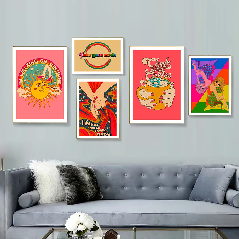 Бохо красочная Радужная фотография искусственное полотно Модная ретро