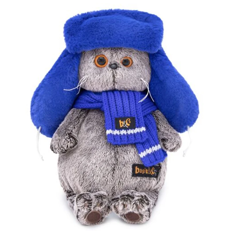 Мягкая игрушка Budi Basa Basik Кот Басик Буди Баса в меховой шапке 25 см | Игрушки и хобби