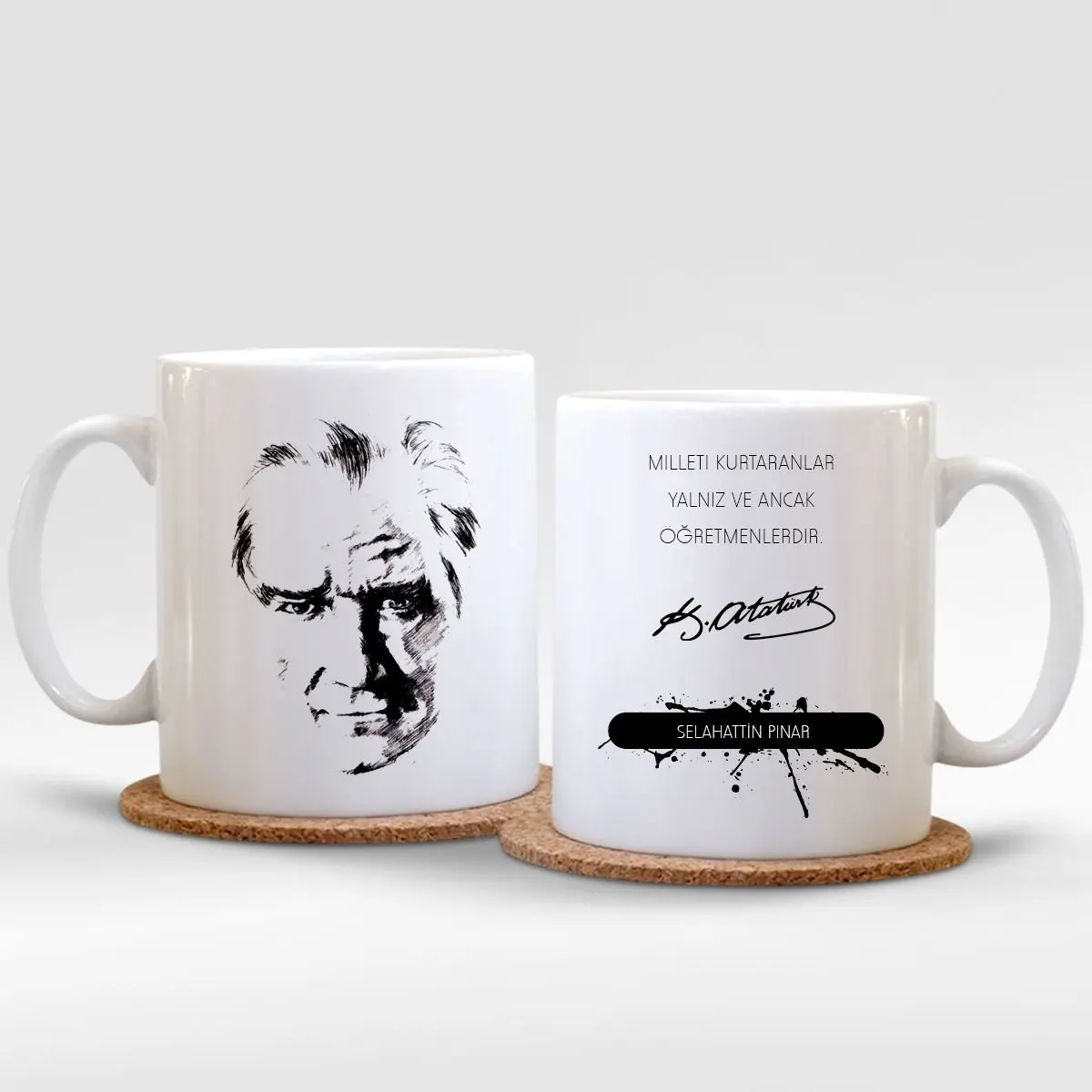 

Персонализированная белая кружка Ataturk-010