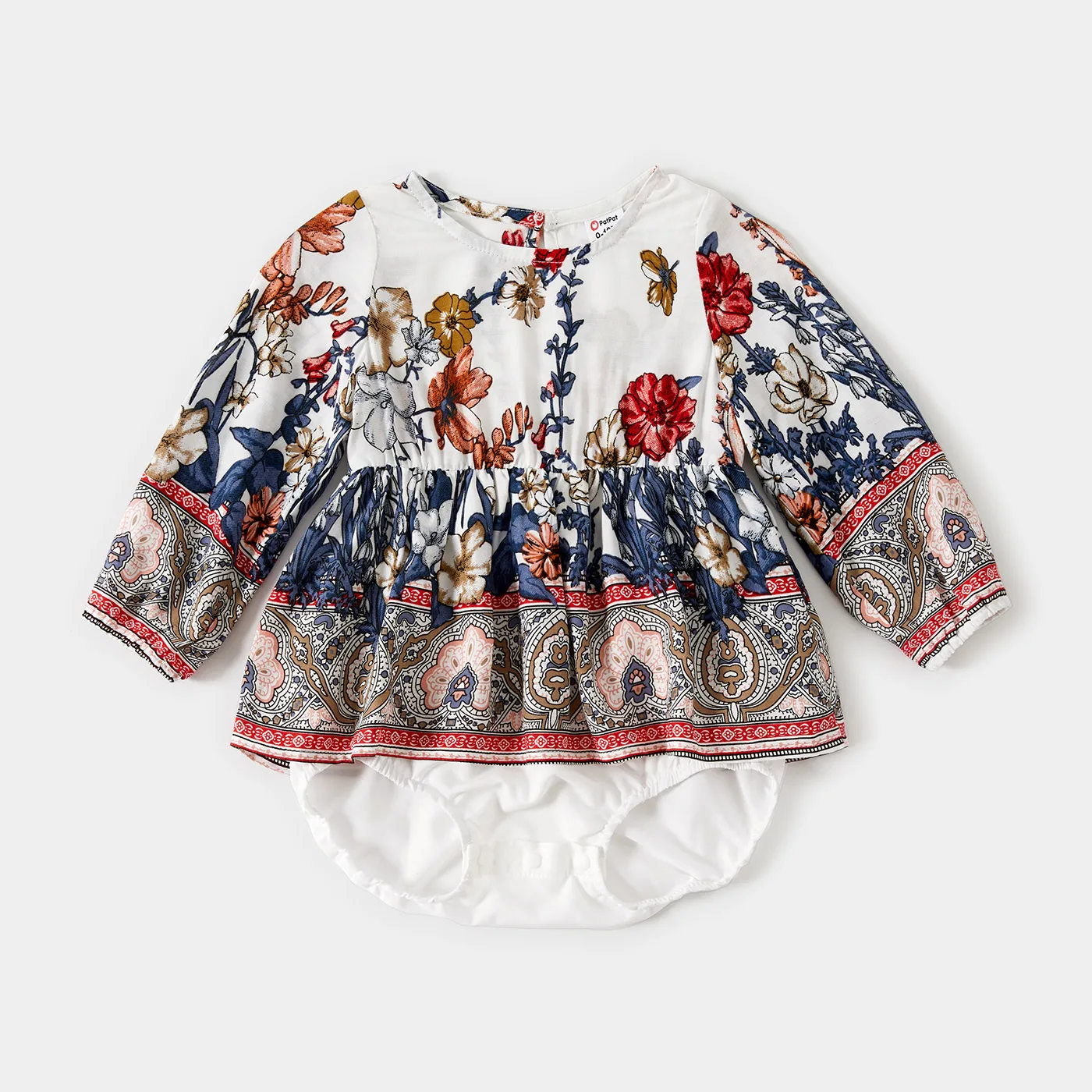 

PatPat Allover Plant Print and Splice Long-sleeve Matching Family Sets