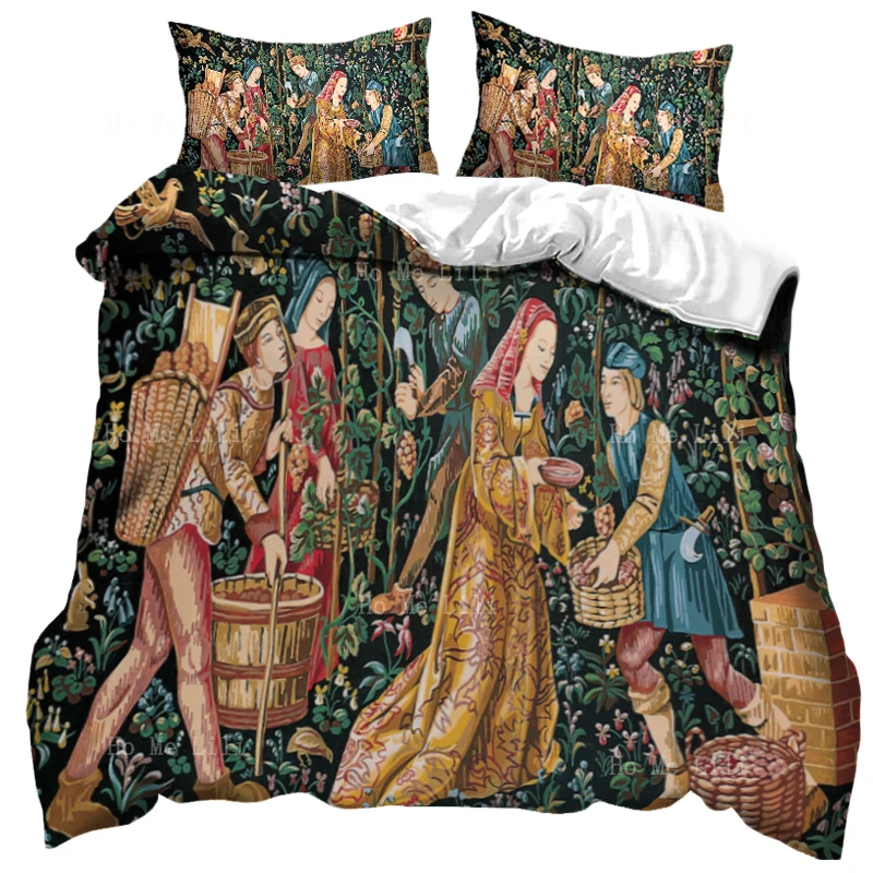 

Комплект постельного белья с изображением ванны и чтения в саду, сентябрьской сцены урожая винограда, Иисуса Христа, человечество, пододеяльник от Ho Me Lili