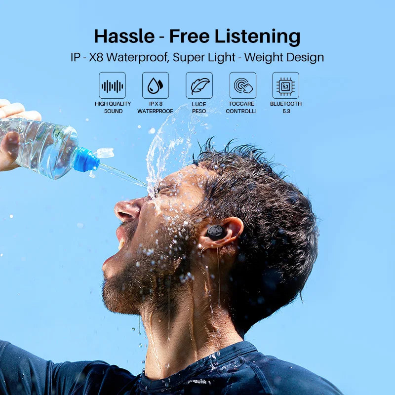 tozo t6 wireless bluetooth headset tws earbuds powerful customized sound with comfortable wearing 30h music playtime free global shipping