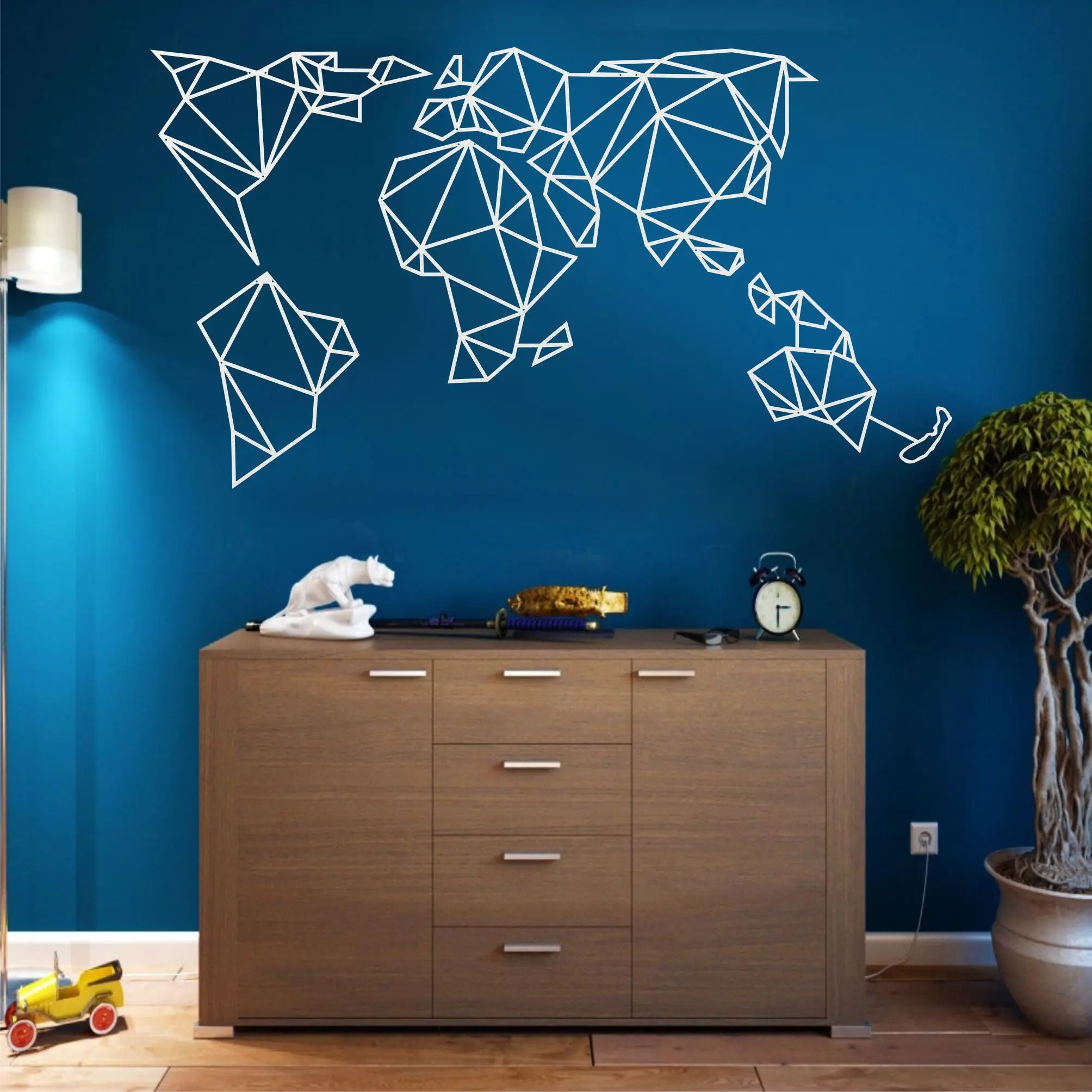 Ххх большая металлическая карта мира настенная художественная Геометрическая