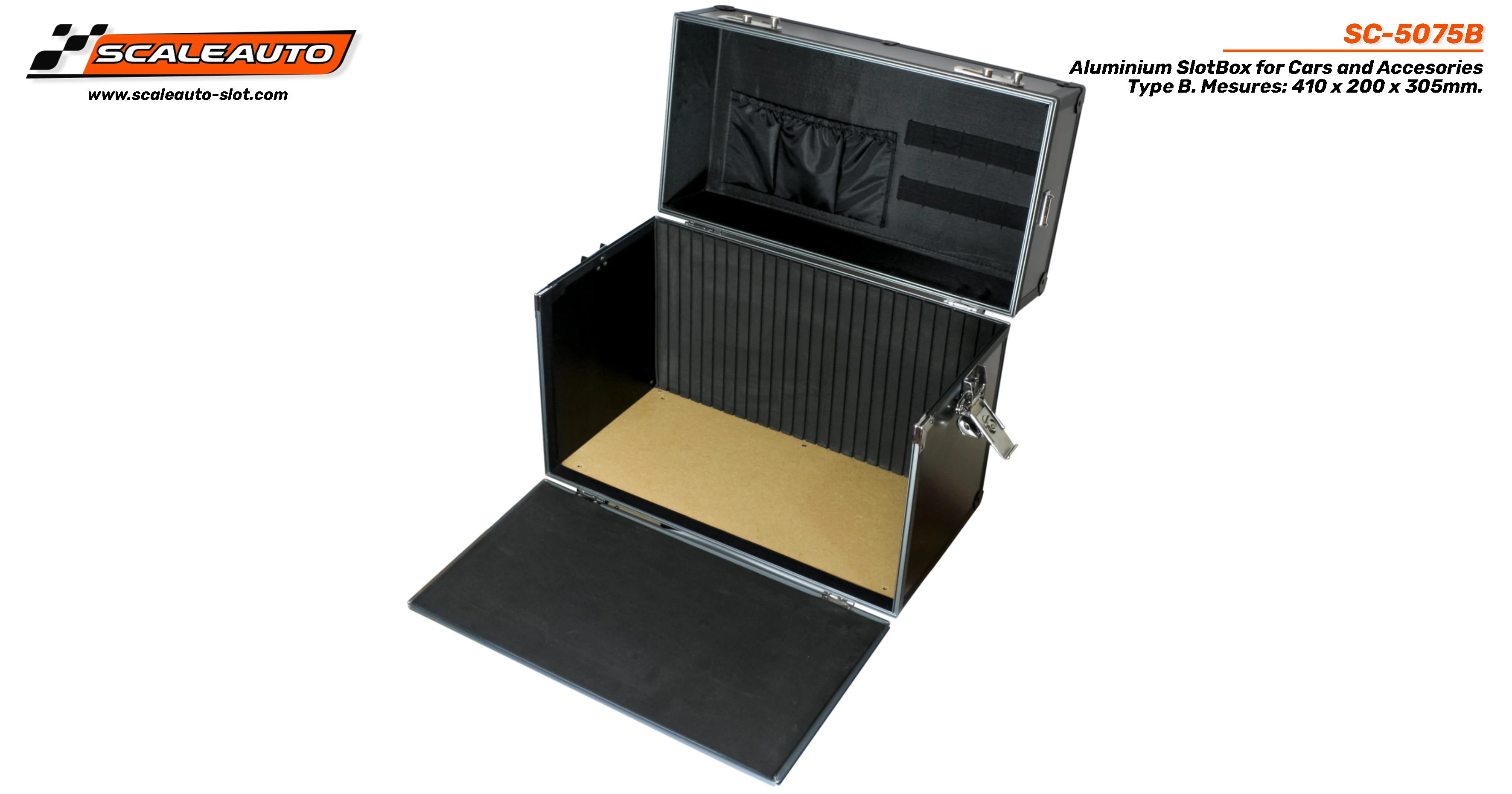 Чехол SCALEAUTO SlotBox для автомобилей и аксессуаров типа B. Измерений 410x200x305mm. |
