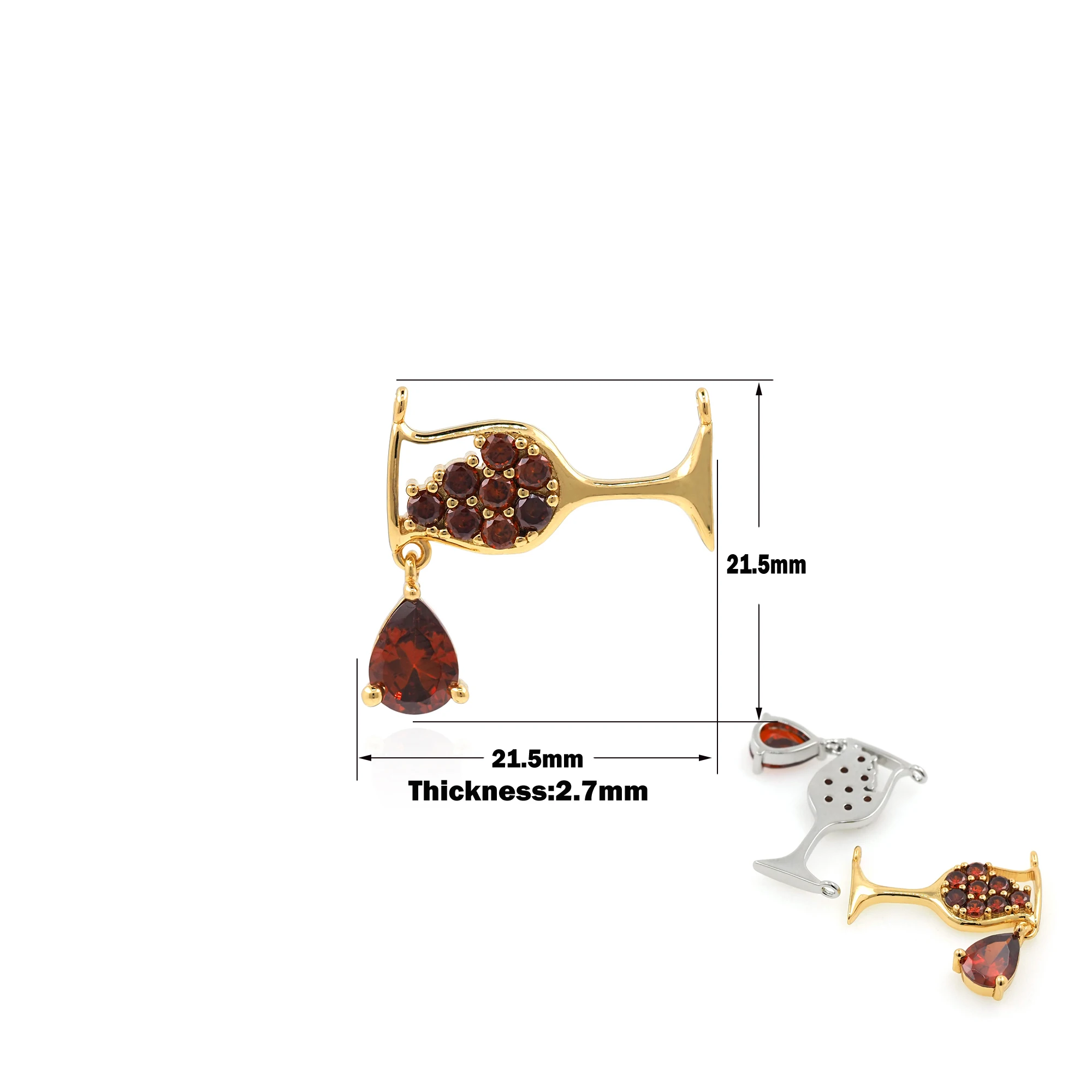 

New Creative Design Wine Bottle Goblet Pendant Ladies Fashion Crystal Zircon Party Wedding Jewelry DIY Jewelry Making Supplies
