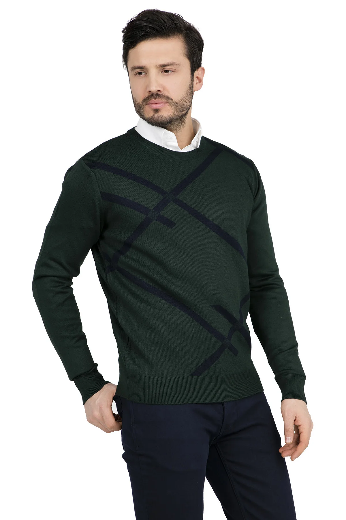 BURATTI BIKE COLLAR MEN 'S SWEATER 430 OY2029 | Мужская одежда