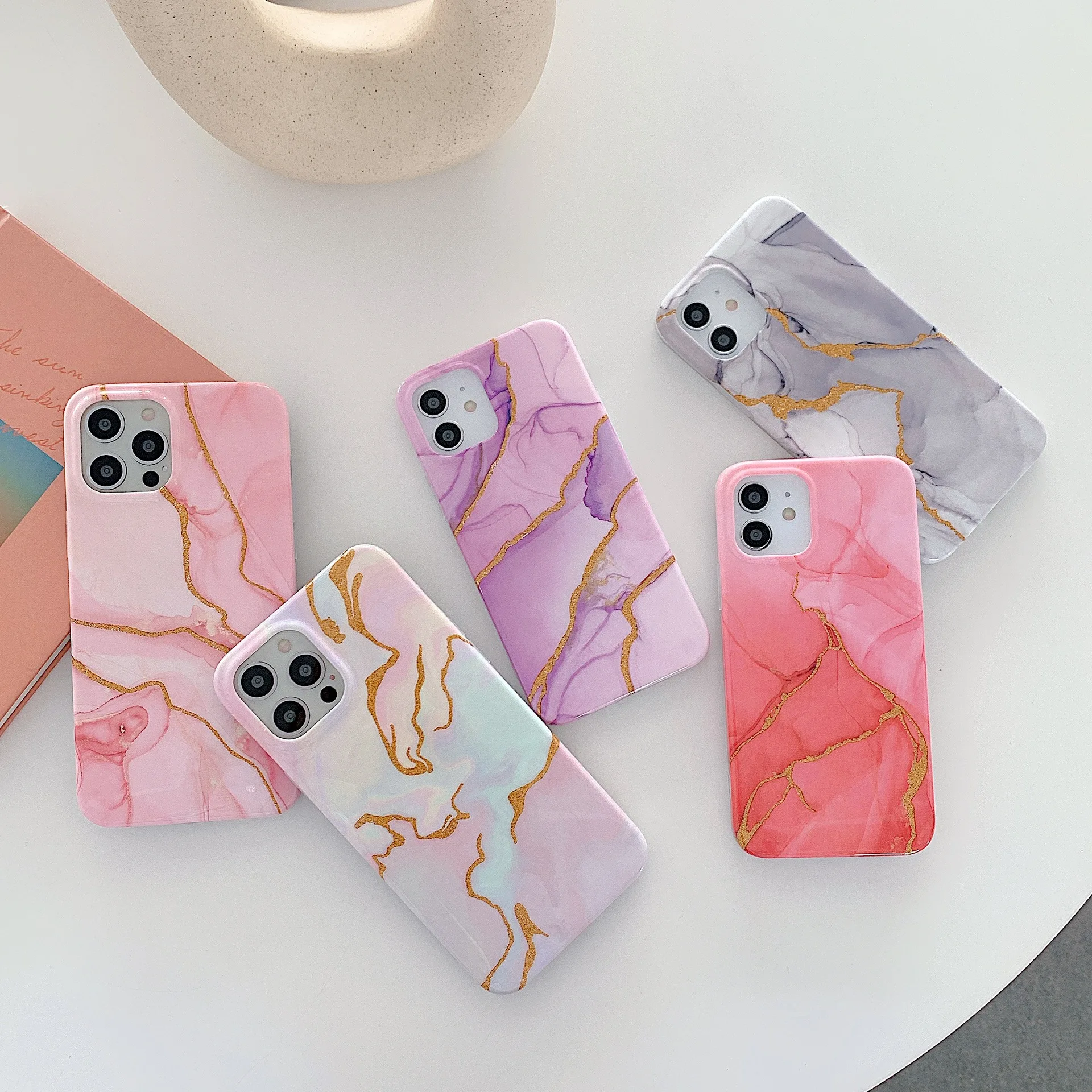 

Luxury Silicone Anti Fall Back Cover Marble Texture Phone Case For iPhone 12 11 Pro Max 13 Mini X XR XS 7 8 6S 6 5 Plus SE 2020