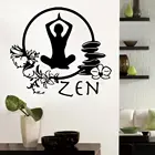 Красивая наклейка на стену в виде медитации с цветами и камнями, наклейка дзен в буддистском стиле, Йога, настенное украшение для домашней комнаты a001996