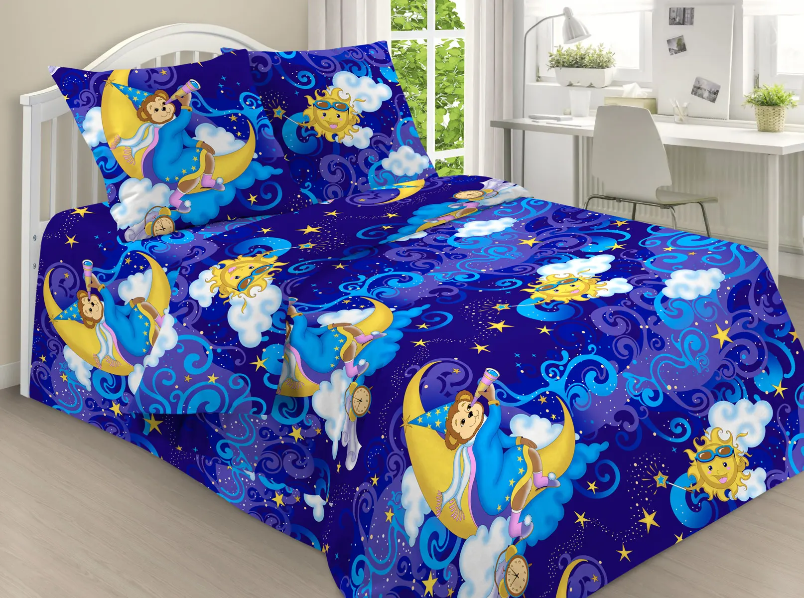 Комплект постельного белья Поплин Детский 100% Хлопок 1.5-спальный Полуторка Nature &amp