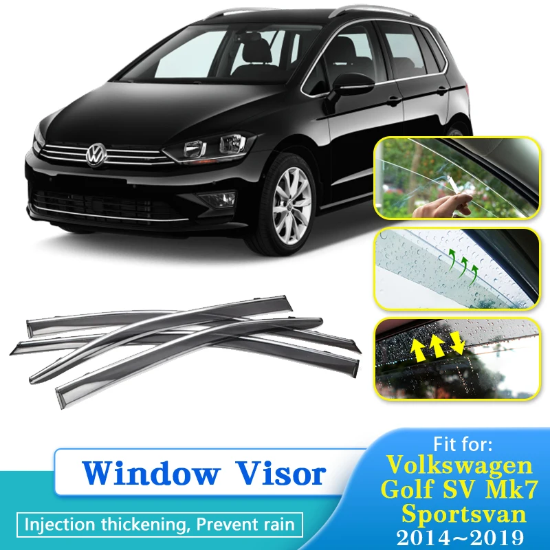 

Дефлектор от дождя для Volkswagen VW Golf Sportsvan SV 2014 ~ 2019 Mk7 защитный козырек на окно автомобиля Защита от дождя Chuvento Windabweiser