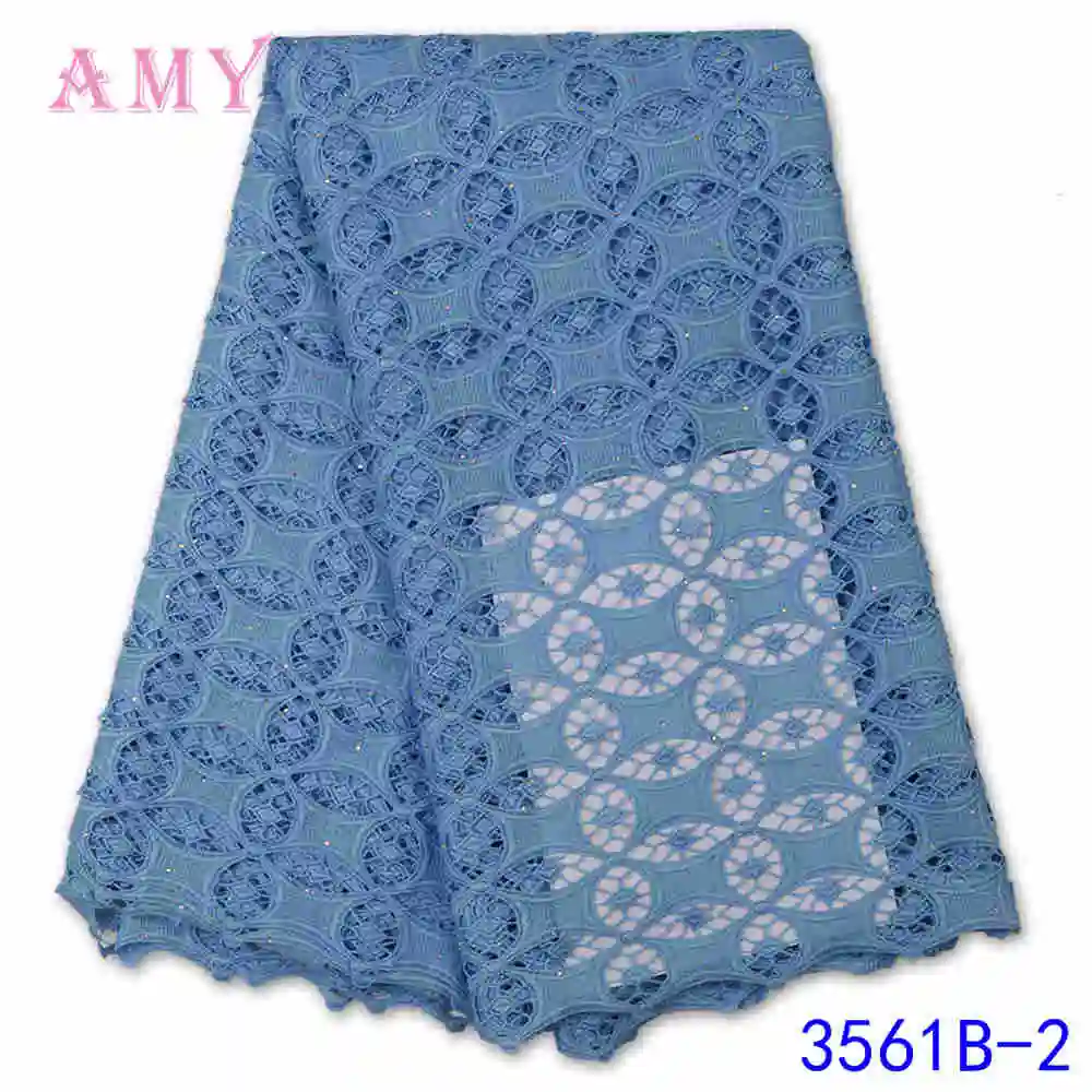 

White African Dry Fabric 2020 High Quality Embroidery Nigerian Swiss Voile Cotton Lace For Women Dress AMY3561B