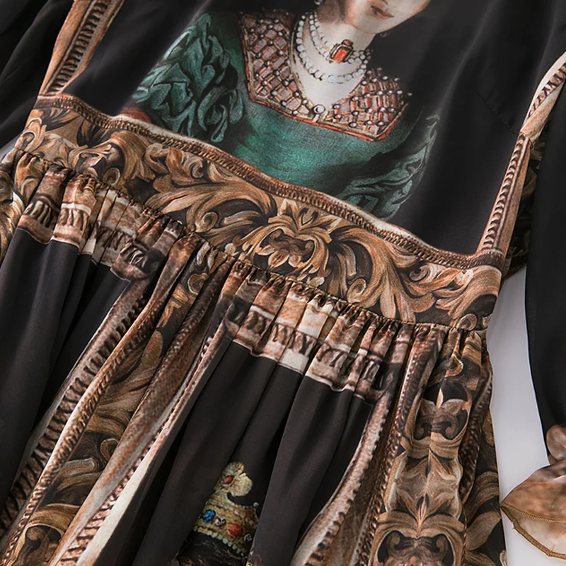 2020 Весна Лето Высокая мода платье Подиум вечерние Женское королева печать женское модное Новогоднее