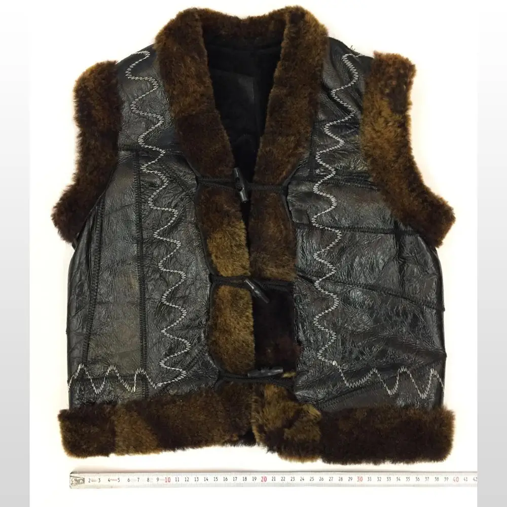

Kids Real Fur Vest Autumn Winter Warm Vaist Children's Outerwear One Size Vaistcoats