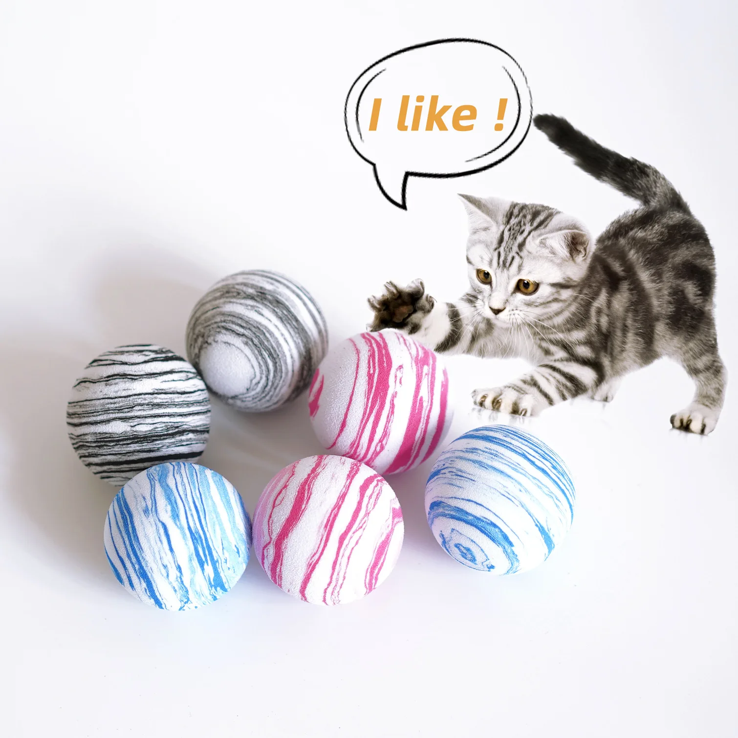 

Cat Toy Ball EVA Star Texture Ball Cat Galaxy Interactive Toys Pet Cat Supplies Kitty Toy Ball 1pc