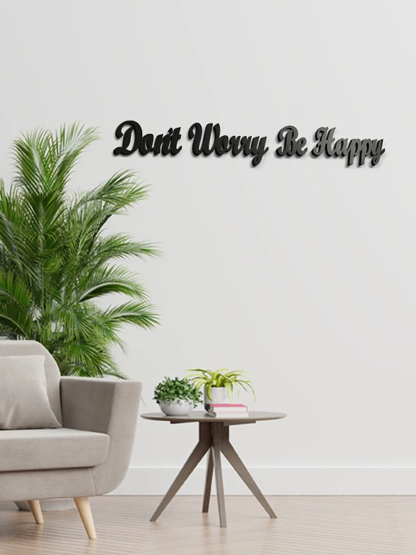 B. I.w не волнуйтесь Будьте счастливы 3 мм МДФ дерево лазерная резка Настенный декор