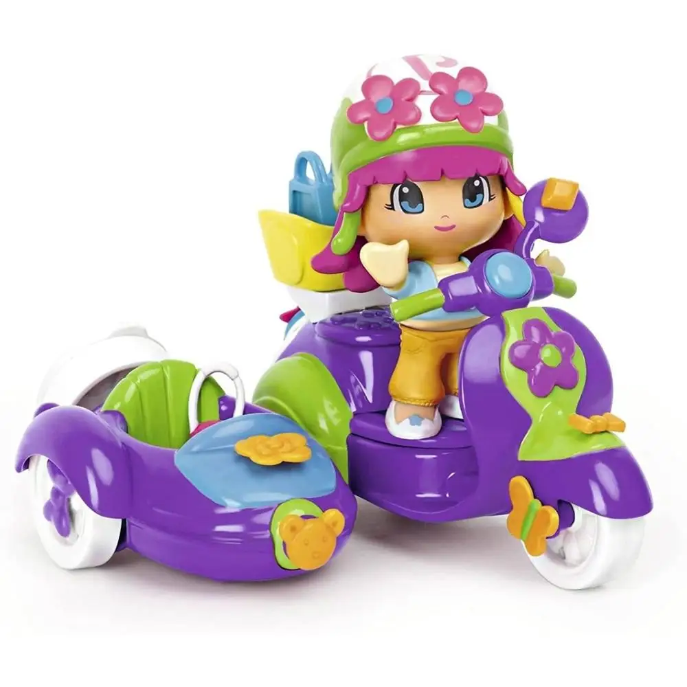 Moto PINYPON с сидекаром и фигуркой игрушка pin pon куклы для девочек фигурки героев