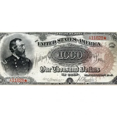 США 1000 долларов 1890 Treasury Note копия арт. 19-11808 | Дом и сад