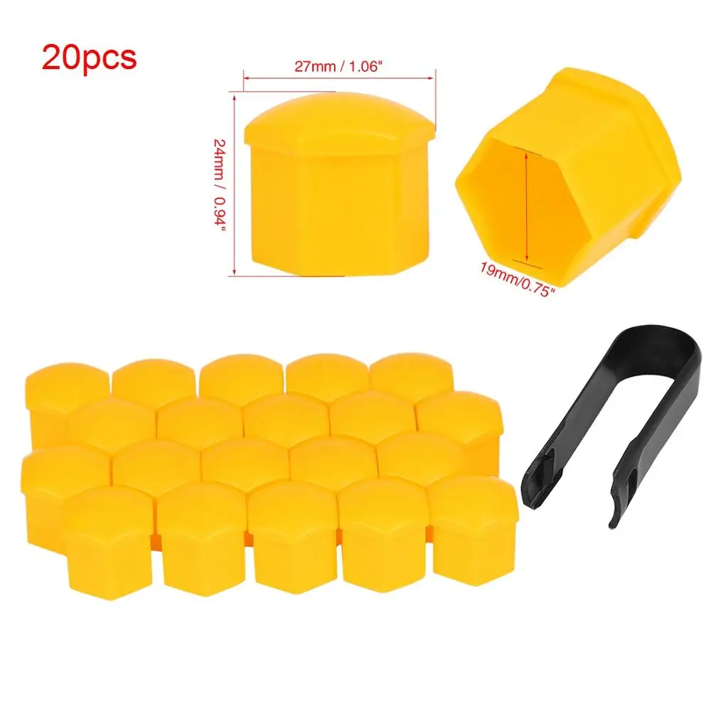 Yellow Uxcell 20 шт 19 мм красный пластиковый автомобильный гайка наконечник винт ступицы обода болт крышки пылезащитный колпачок колесные гайка с болтом защитный колпачок - Цвет: Yellow