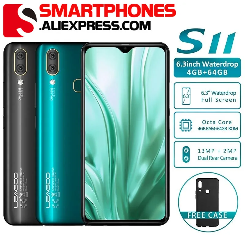 LEAGOO S11 смартфон с 6 3 дюймовым дисплеем восьмиядерным процессором ОЗУ 4 Гб ПЗУ 64 ГБ