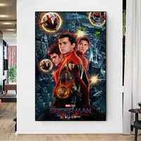 marvel avengers spiderman no way home movie poster superhero doctor strange canvas painting wall art kids room home decoration
