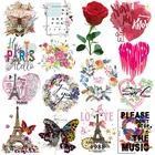 Красивые цветы, Термотрансферная нашивка, розы, цветы, термонаклейки для одежды, аппликация бабочки, термонаклейки для одежды