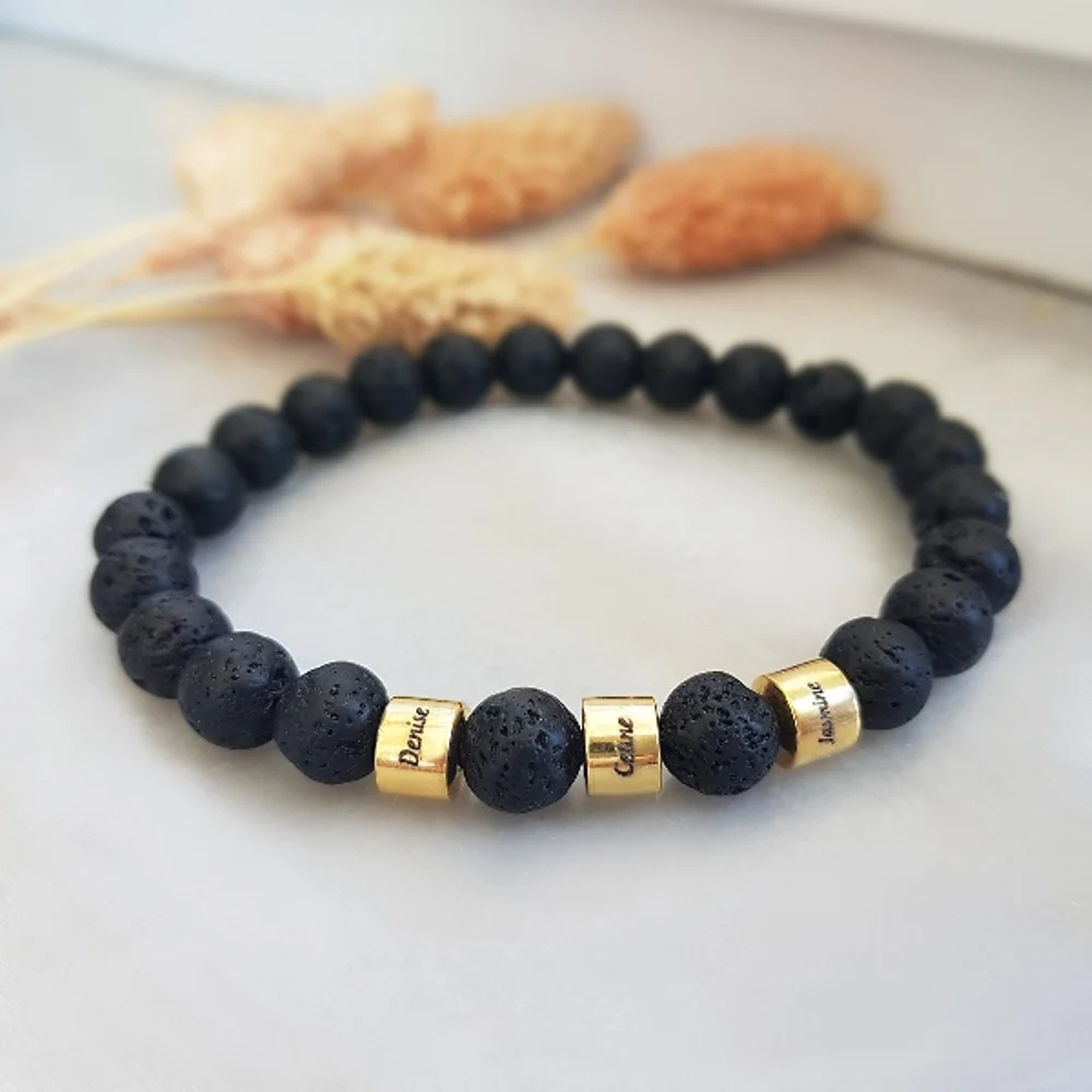 

Vaoov 925 пробы Серебряный лавовый браслет с именем
