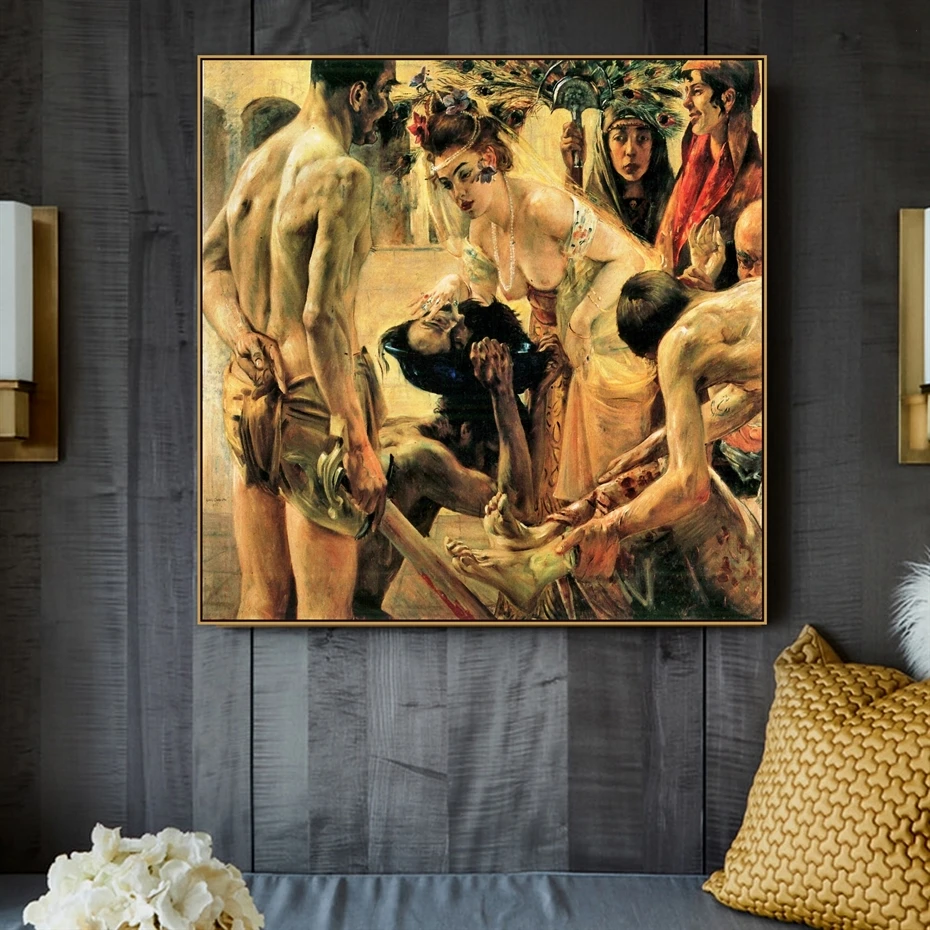 

Lovis Corinth Famous Old Master Artist Salome Posters Reproduction Oil Painting Canvas Print Picture for Room Wall Hanging Decor
