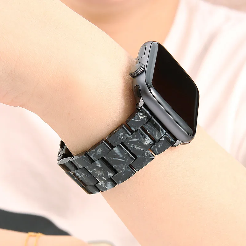 Ремешок резиновый для Apple watch band 44 мм 40 браслет с пряжкой из нержавеющей стали iWatch