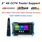 Тестер видеонаблюдения ipc, 5 дюймов, для камер Hikvision, Dahua, VGA HDM входы, тестер для камеры видеонаблюдения, монитор безопасности, кабельный трассировщик
