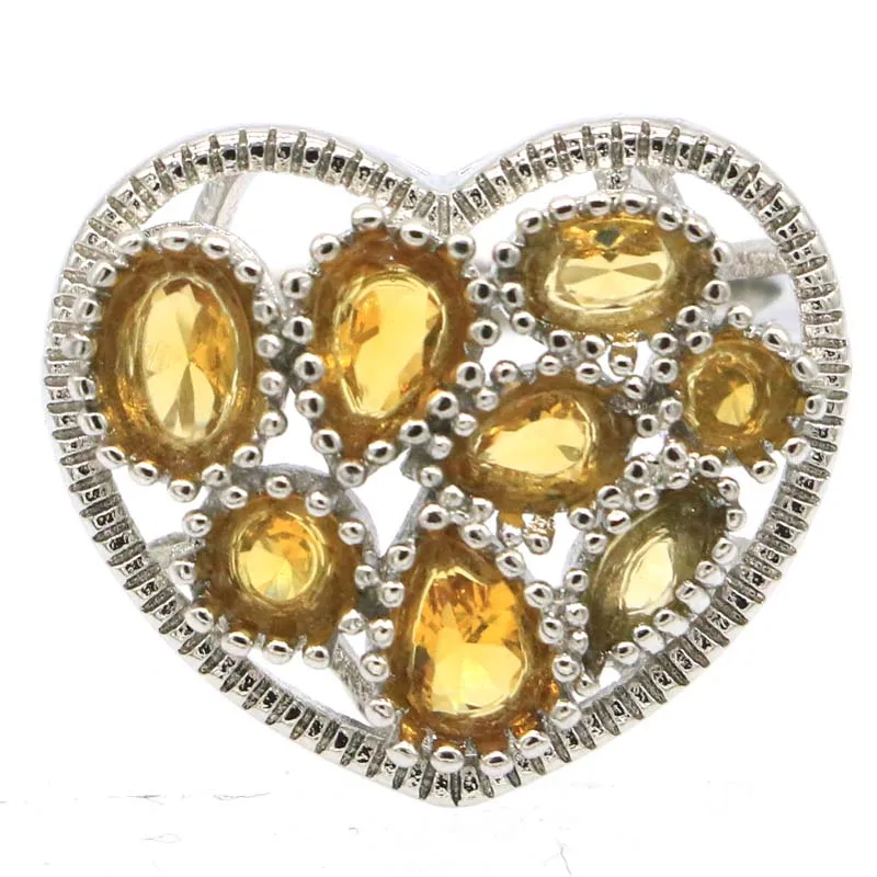 23x20 мм Lovely Heart ожерелье с Форма создан Золотой Цитрин для дам одежда на каждый день