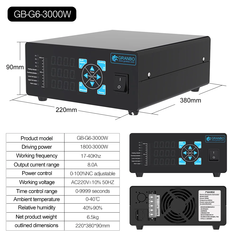 Granbosonic Multi-Frequency 25/28/40/80/120Khz PCB Driver Ultrasonic Generator for Cleaning Machine | Cleaners
