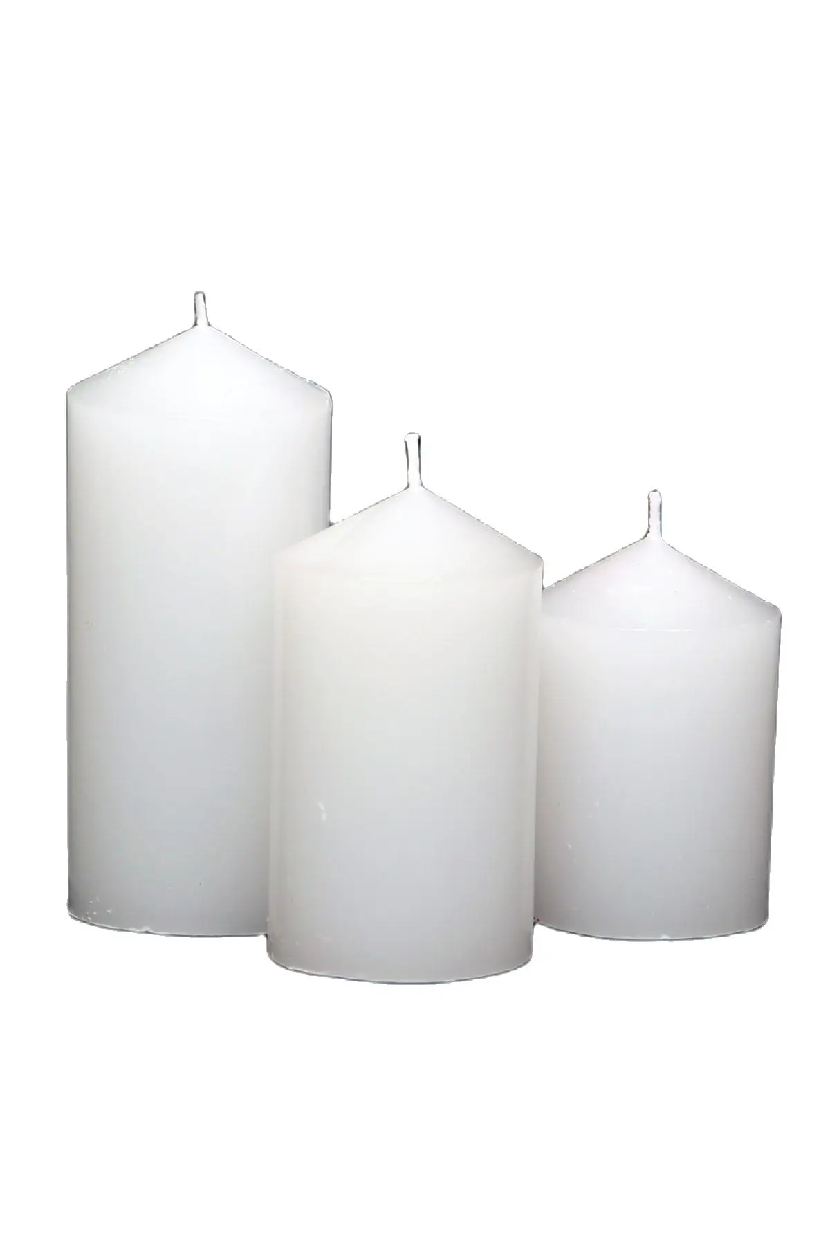 3 Pieces White Cylinder Candle with Powder Scented Accessory Decoration Holder Wick Stylish Design Candles