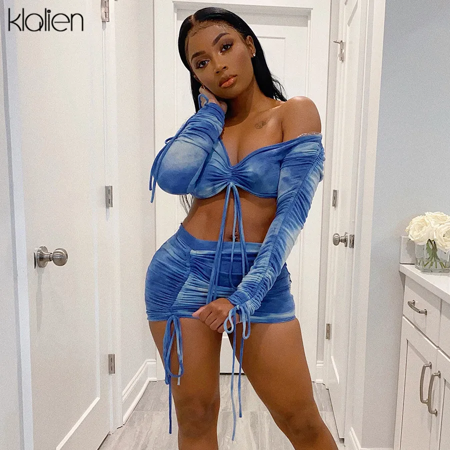 Весенне-Летняя Сексуальная мини-юбка KLALIEN и юбка с низким вырезом на груди