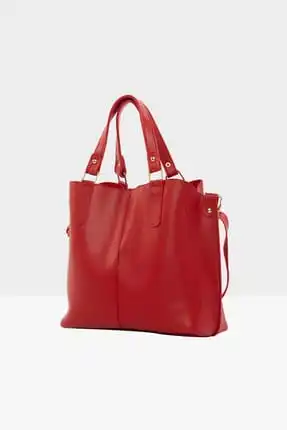 

Turkish Hyper Quality. Three Compartment Snap Detail Women's Bag. Red Color ( Designer Handbags 2021 Fashion)