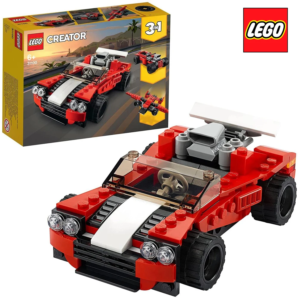 

Спортивный автомобиль LEGO Creator 3 в 1, 31100 оригинал для детей, новая игрушка для детей, подарок на день рождения на Рождество (175 шт.), Забавный игр...