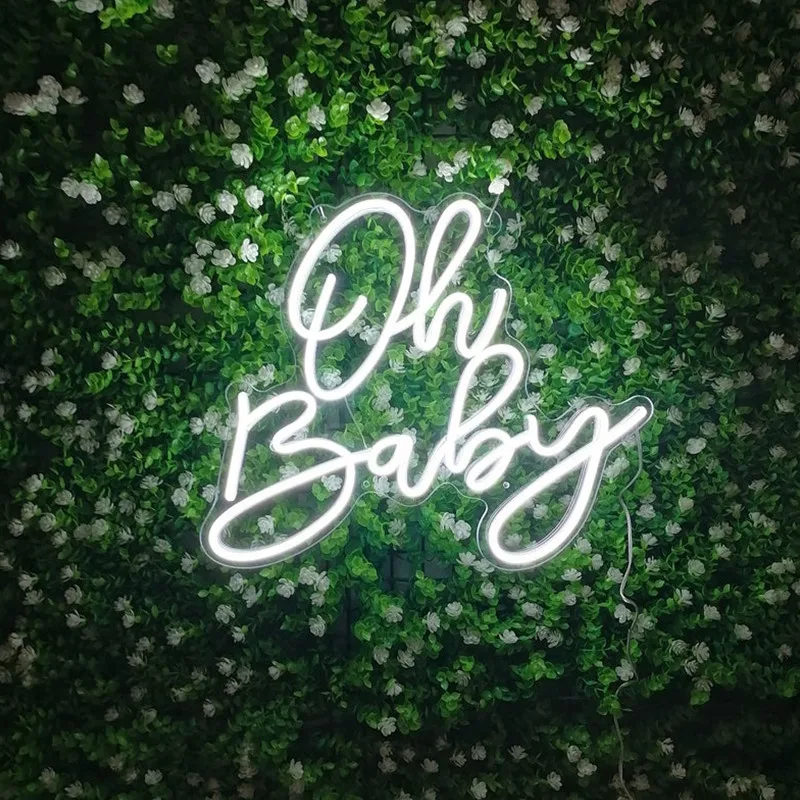

Oh Baby Neon Sign Custom Neon Sign Light Fex LED Neon Light Wedding Sign Party Apartment Store Shop Rome Wall Decor Gift