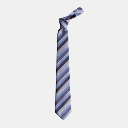 

Gray Striped Blue Tie 67828708