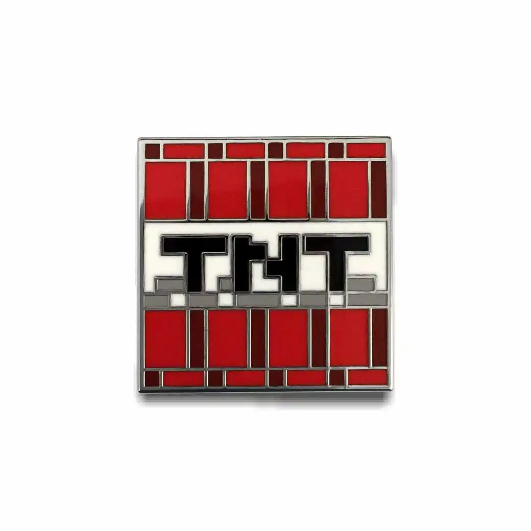 Значок с эмалями в стиле майнкрафт пиксели блоки TNT пин булавка подарок геймерам