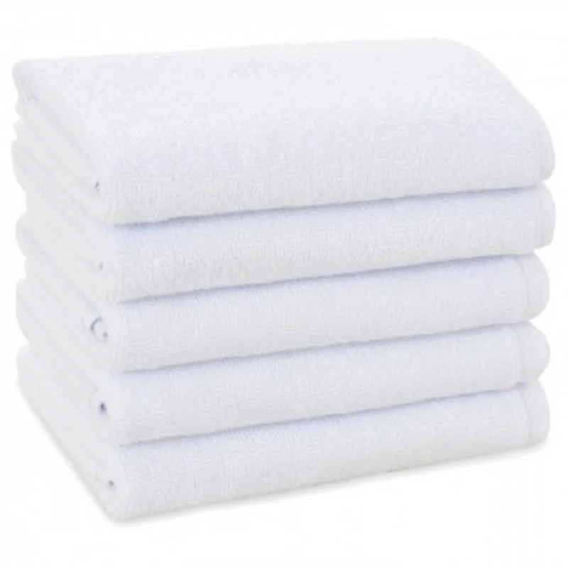 Полотенце махровое белое для гостиниц плотность 470г/м2 высокой износостойкости и