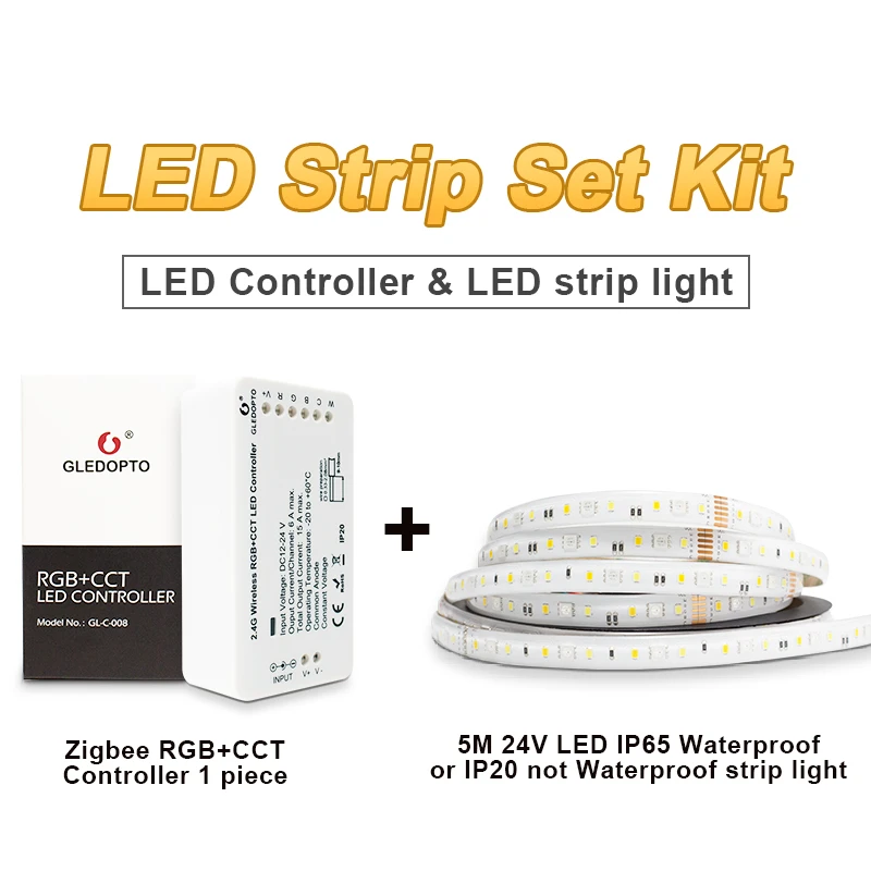 

ZigBee Light Link Smart LED Strip Kit RGBCCT Strip Controller for LED Strip Light Work with Echo Plus Alexa Smartthings