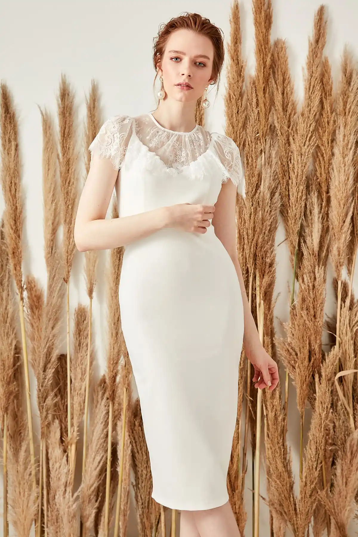 Кружевные детали Trendyol TPRSS19BB0348|Женские платья| |