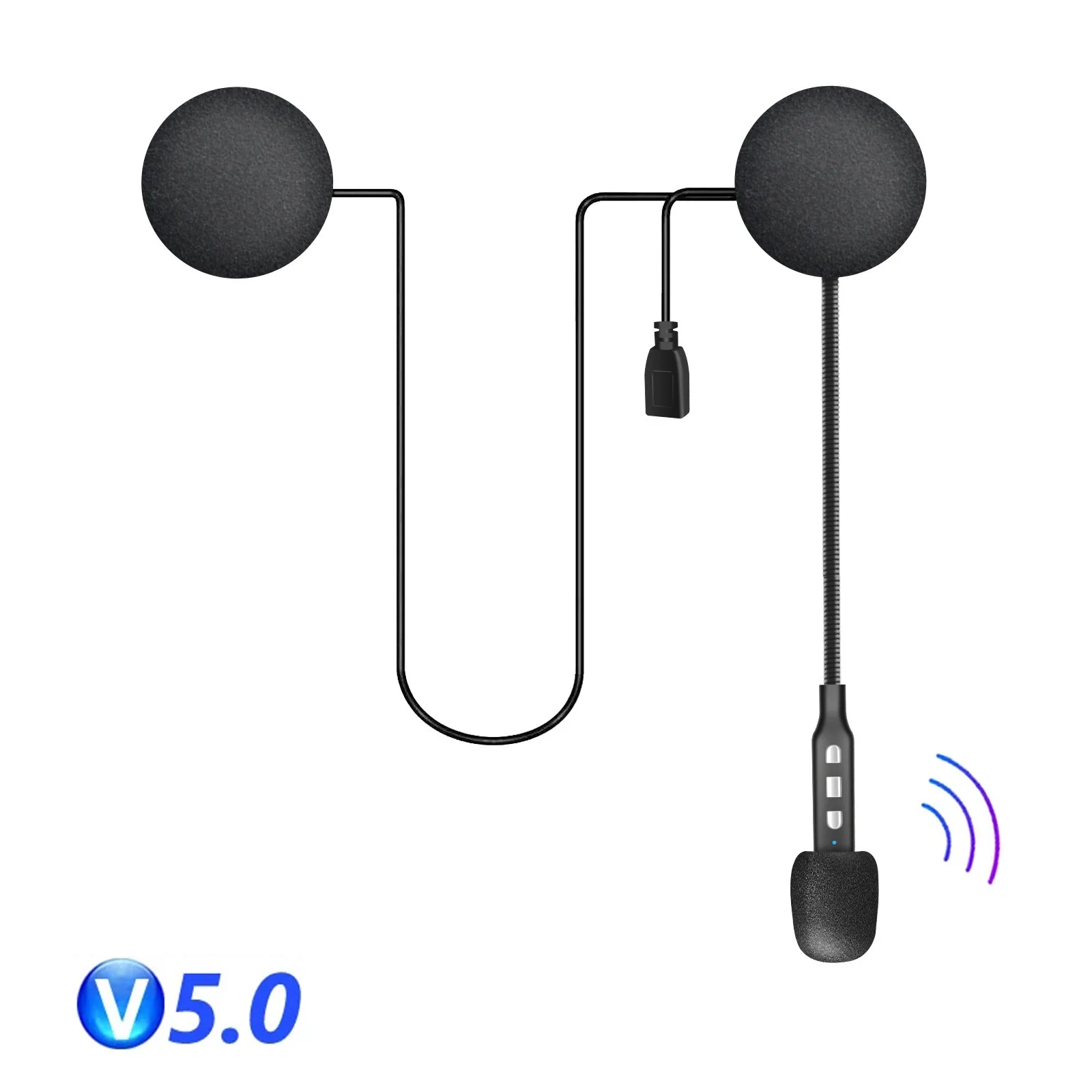 

Беспроводные наушники для мотоциклетного шлема, Bluetooth 5,0, универсальный коммуникатор, громкая связь, защита от помех, шумоподавление, динами...