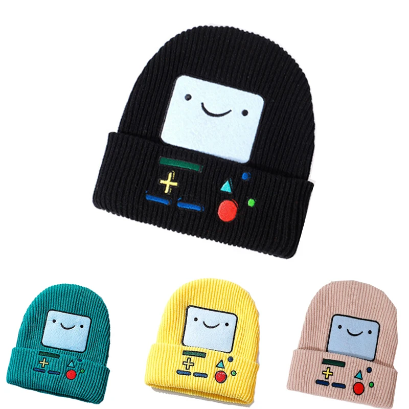 

Winter Hats Of Adventure Time Cartoon Thickened Beanies Knitted Keep Warm Hat Simple Cute Women Hat Trendy Men's Hat Unisex