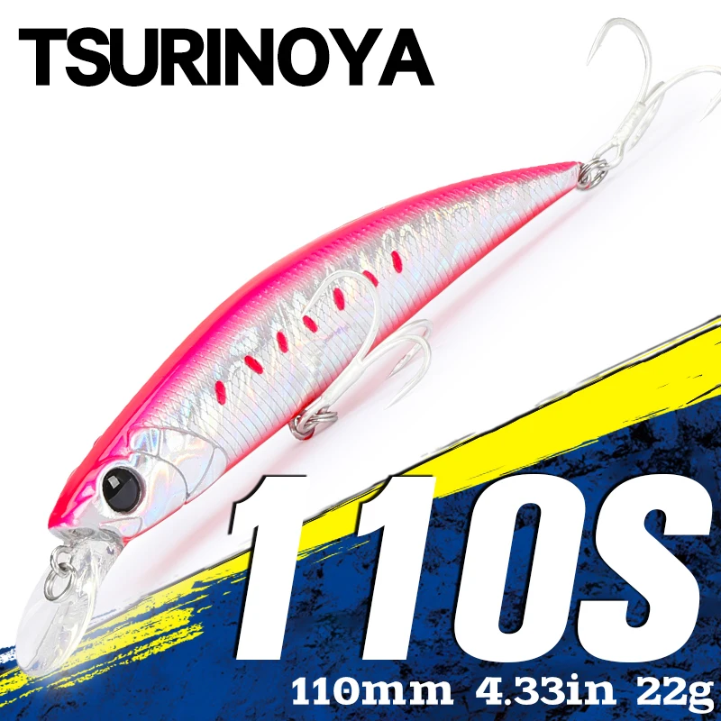TSURINOYA 110S Тонущая приманка в виде гольяна для морской рыбалки DW77 110 мм 22 г Seabass